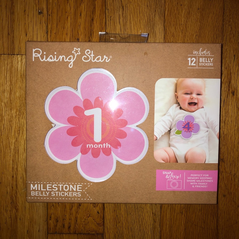 Baby Girl Milestone Month Belly Badges
